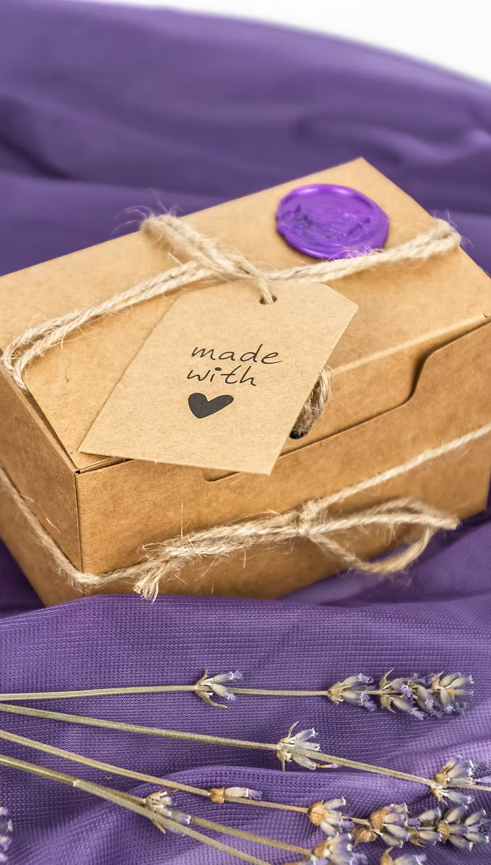 Organity gift box with lavender and wax seal