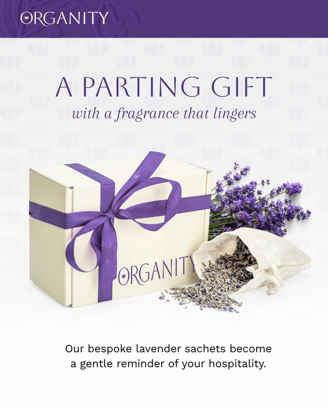 Organity parting gift box with lavender